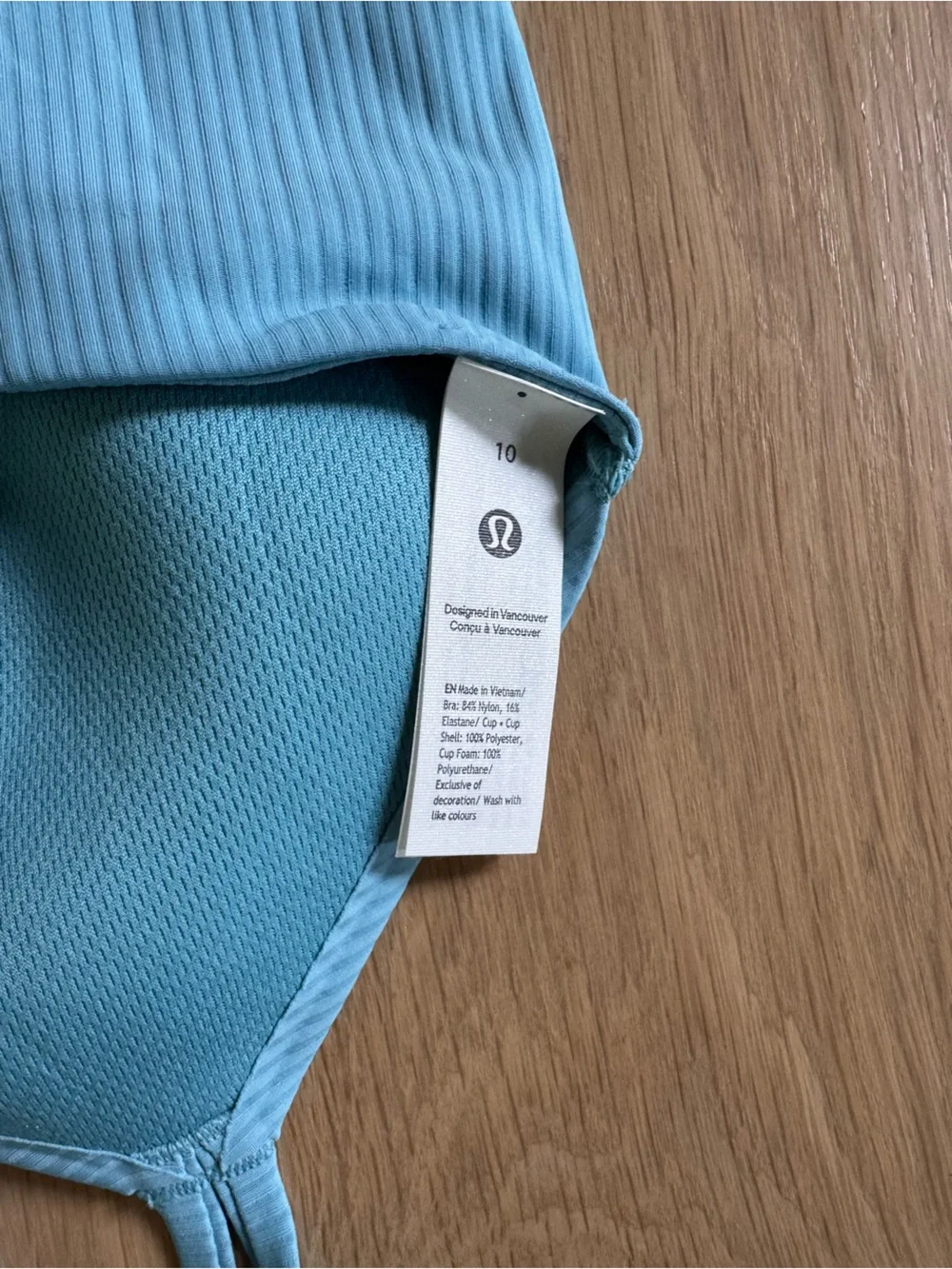 lululemon athletica Sky Blue Ribbed Crossback Sports Bra